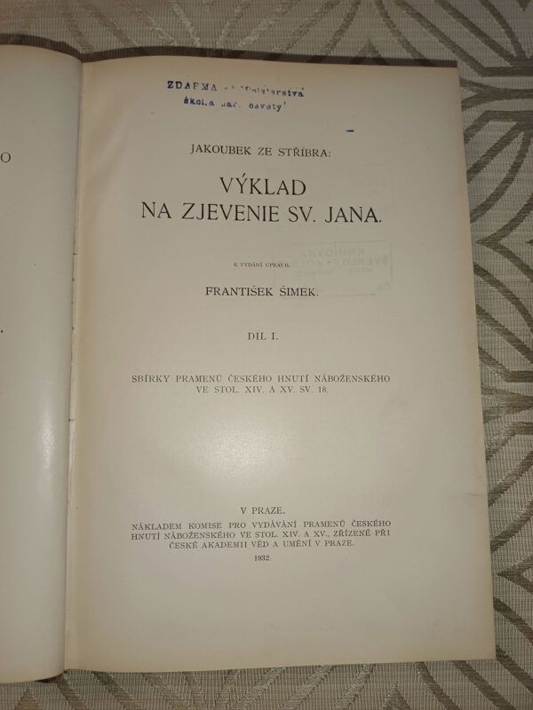 Jakoubek ze Stříbra - Výklad na Zjevenie sv. Jana